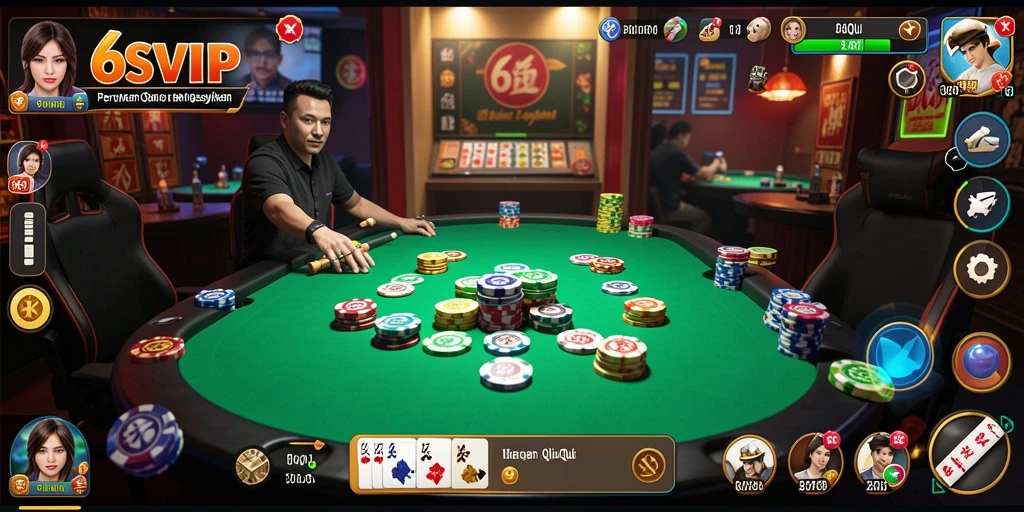Tampilan gameplay seru dari 6SVIP yang menampilkan aksi QiuQiu.