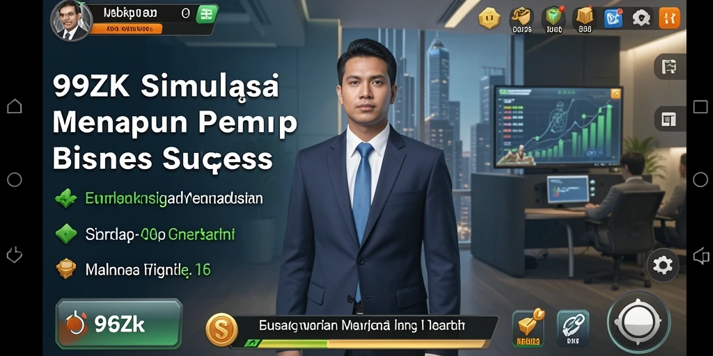 Screenshot gameplay 99ZK yang menunjukkan pengelolaan bisnis yang dinamis.