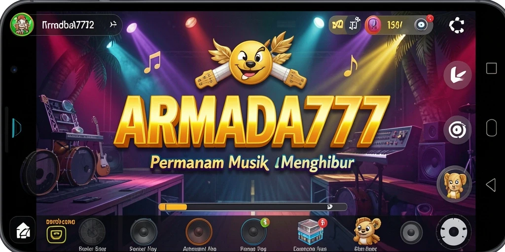 Screenshot ARMADA777 menunjukkan gameplay mengasyikkan dengan berbagai lagu.