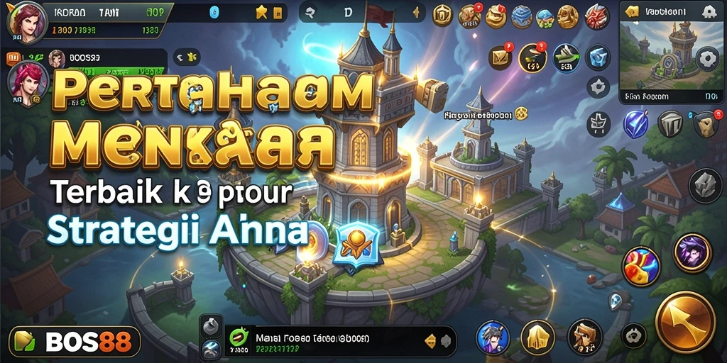Tampilan gameplay BOS88 yang intens dalam Tower Defense.