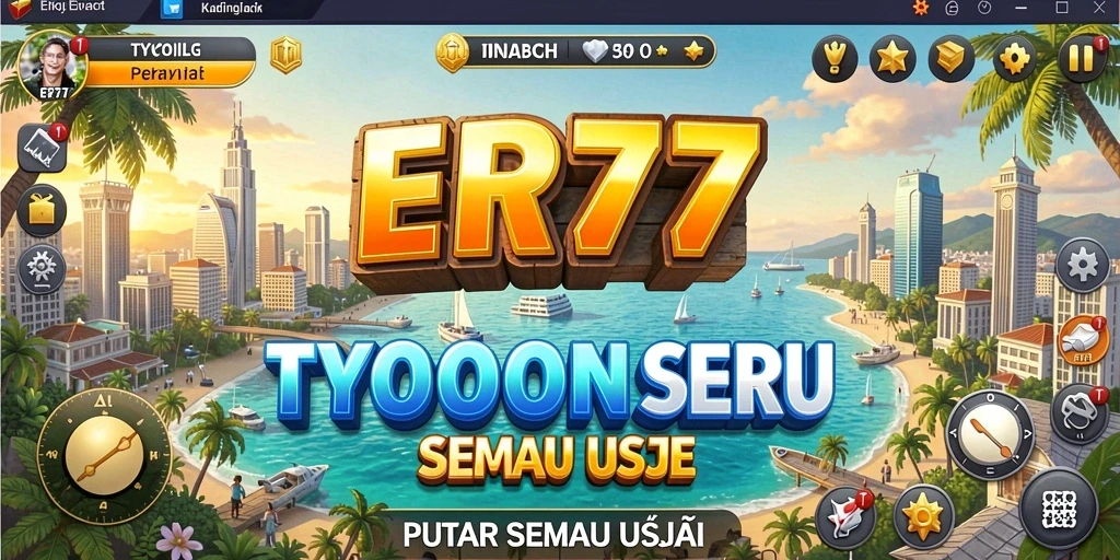 Screenshot gameplay ER777 menampilkan perjalanan manajemen bisnis yang seru.