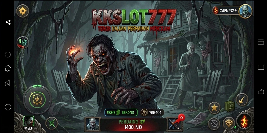 Tampilan gameplay KKSLOT777 yang menegangkan dan seram.