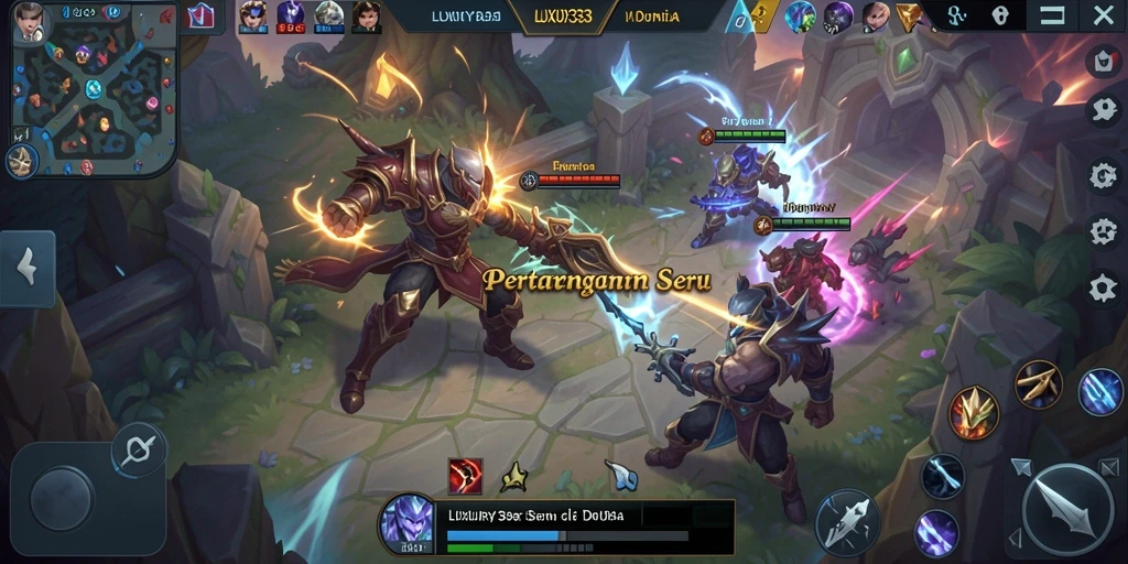 Gameplay seru yang menampilkan pertempuran heroik di LUXURY333.