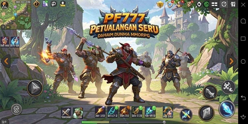 Screenshot utama PF777 menampilkan aksi seru di dunia MMORPG.