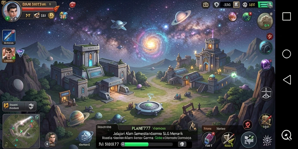 Screenshot permainan PLANET77 menampilkan aksi strategi luar angkasa yang menarik.