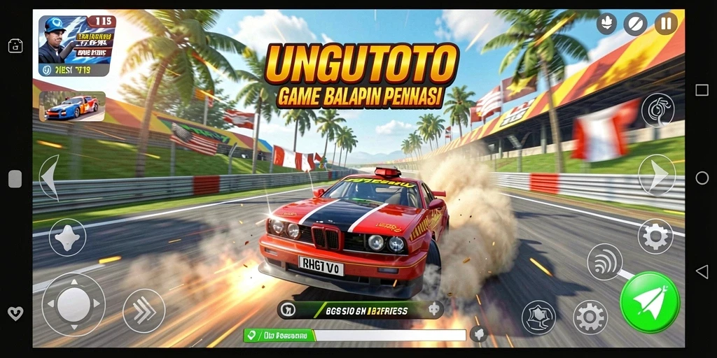 Gameplay balap UNGUTOTO yang mendebarkan dan penuh aksi.
