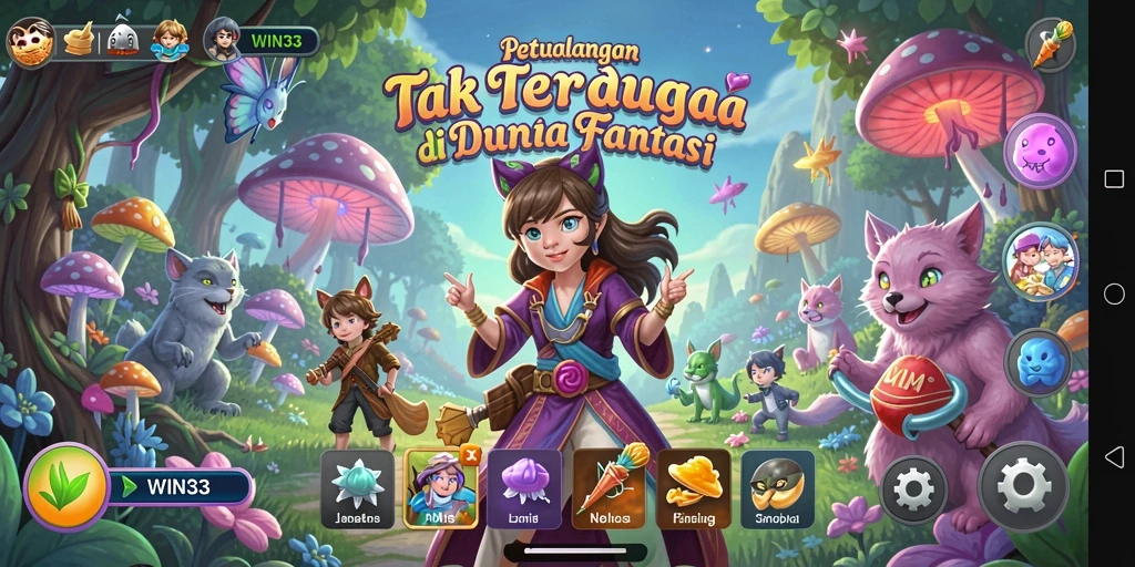 Screenshot gameplay menunjukkan aksi mendebarkan di dunia WIN33.