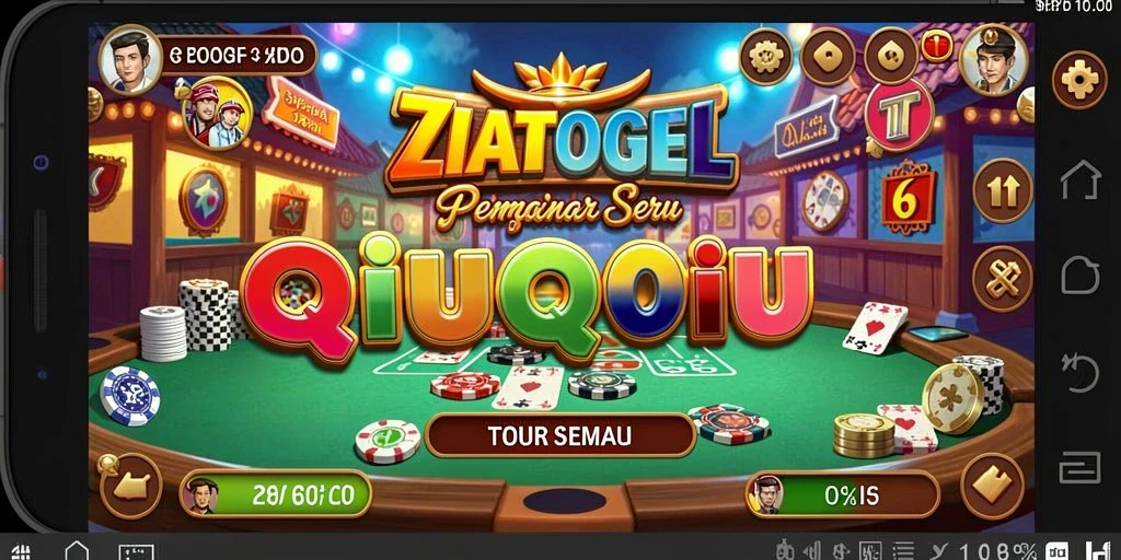 Screenshot utama ZIATOGEL menampilkan gameplay menarik QiuQiu.