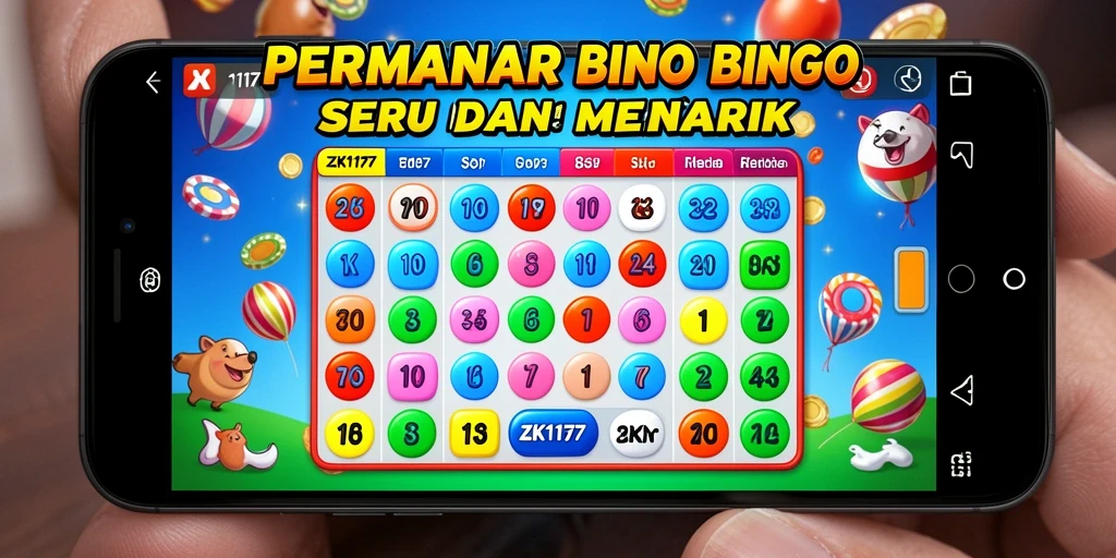Tampilan gameplay seru dari ZK1177 dengan bola Bingo yang menarik.